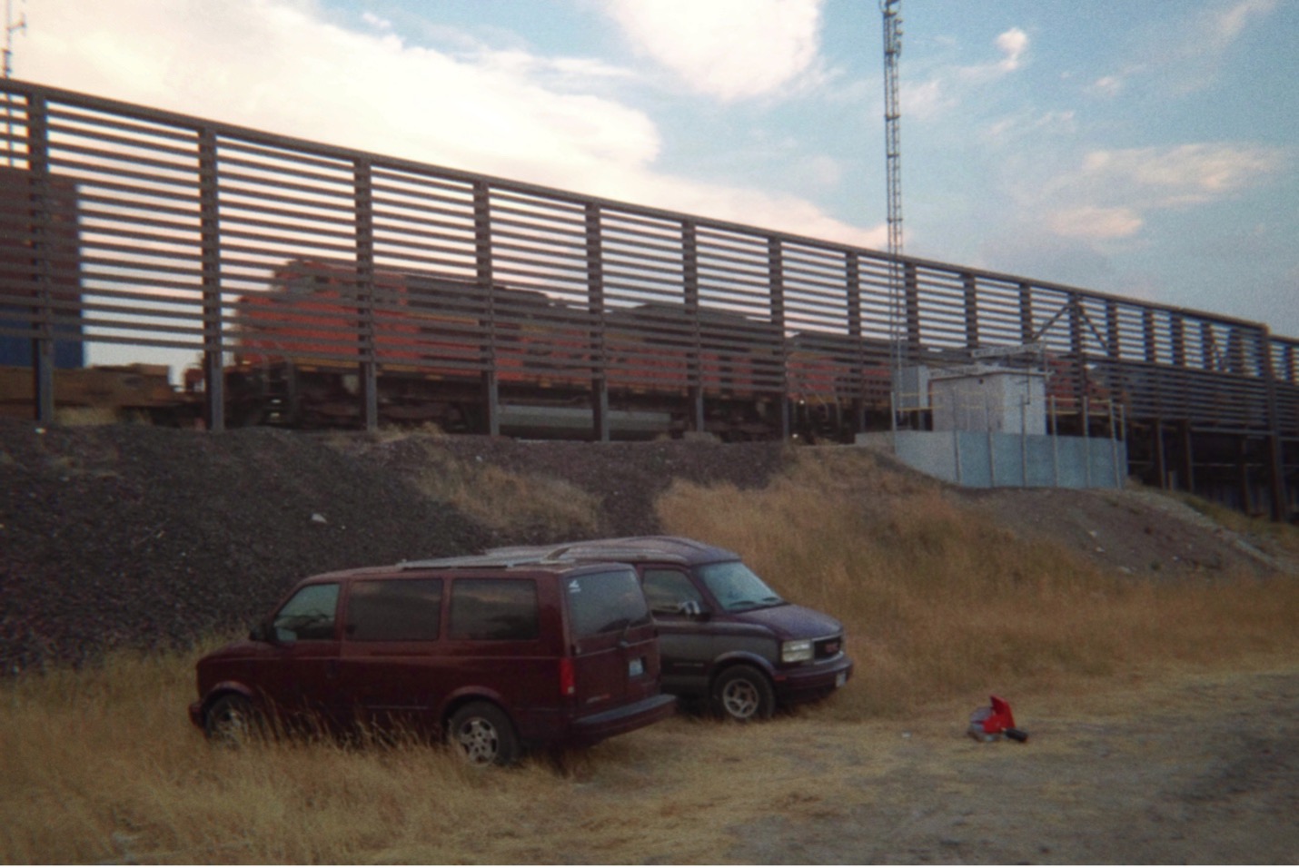 John the Vanagon, my van, and Evan’s van down by the train in Northern Montana